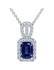 Platinum Cushion Cut Blue Sapphire And Round Diamond Pendant (GIA Certificate)