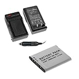 Lithium-Ion Battery + Battery Charger with Car Adapter for Sony Compact Cyb ....