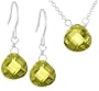 Sterling Silver Green Cubic Zirconia Pendant & Earring Set