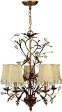 5 Lites Chandelier - Wrought Iron W/prism Crystal, B 60wx5