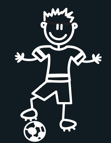 My Family Car Stick Figure Sticker Decal Boy Teenager Football Soccer- OB7