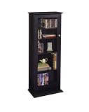 Atlantic 22135383 Allegro 234 CD 104 DVD/BluRay/Games Wood Cabinet with Glass Door (Black)
