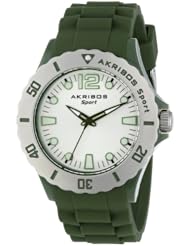 Akribos XXIV Womens AK536GN Essential Luminous Quartz Silicon Strap Watch