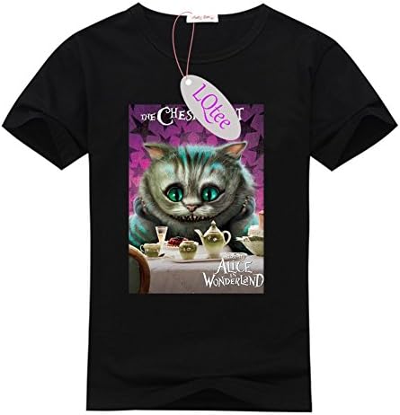 Custom Cheshire Cat Contrast T Shirt, DIY Men's Crew Neck Tee at LQtee