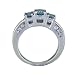 1.40 ct Three-Stone White & Blue Diamond Engagement Ring in 14K White Gold, Available In Sizes 4, 5, 6, 7, 8, & 9.
