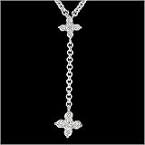 0.67 Carat Cubic-zirconia Rhodium Finish Sterling Silver Drop Necklace