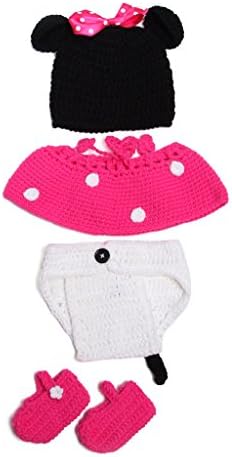 WELVT Newborn Baby Boy Girl Photography Prop Costume Handmade Knitted Crochet 034