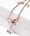 Libaraba Rose Gold Plated Stainless Steel Butterfly Anklet with Crystal Drop Tassel