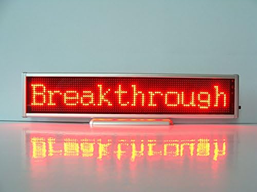 26cm Dot matrix:16x96 P2.5 Led Sign Text Message Scrolling Store Display Business Advertising Publicity Programmable Rechargeable (RED)