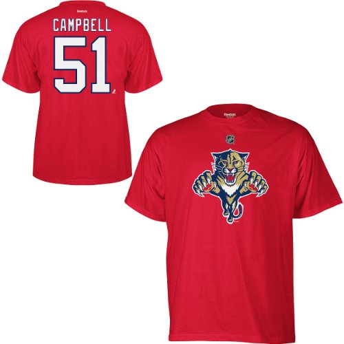 Reebok Florida Panthers Brian Campbell Player Name And Number T-Shirt Medium