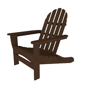 Polywood Outdoor Furniture Classic Andironack Curveback Chair, Mahogany-Recycled Plastic...