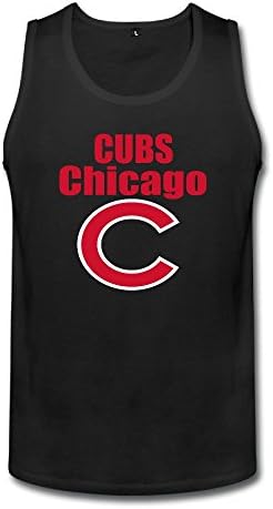 QINQING Chicago Cubs Design Men Black X-Large Tank Top T-Shirt