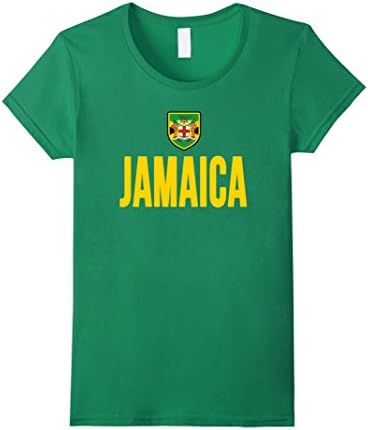 Women's JAMAICA-n T-shirt Flag Tee Pride Soccer Football Team Tshirt Medium Kelly Green