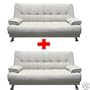 2PCS MODERN LEATHERETTE FUTON SOFA BED SET, ITEM #3510W-2, IVORY