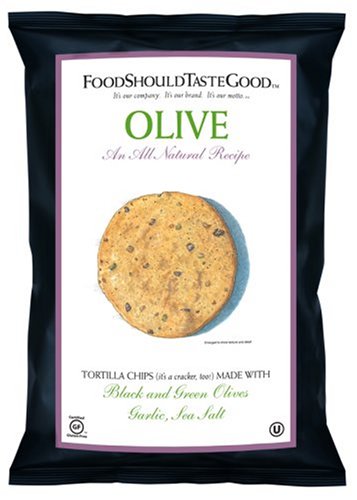FoodShouldTasteGood Tortilla Chips, Olive, An All Natural Recipe, 6-Ounce Bags (Pack of 12)