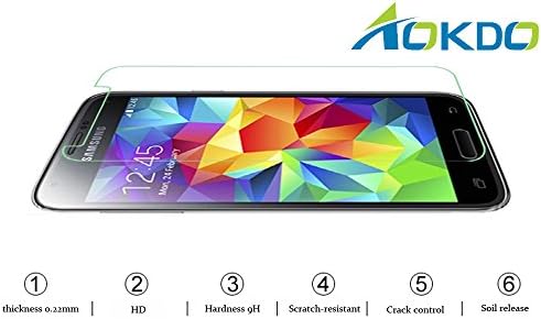 Samsung Galaxy Screen Protector, AOKDA 0.33MM 9H Hardness Tempered Glass Screen Protector for Samsung Galaxy Mobile Phone Verisons (S5 mini)
