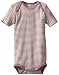 Wool Shorts - Wool & Silk Short-Sleeved Onesie, 74-80 (6-12 mos), pink stripes