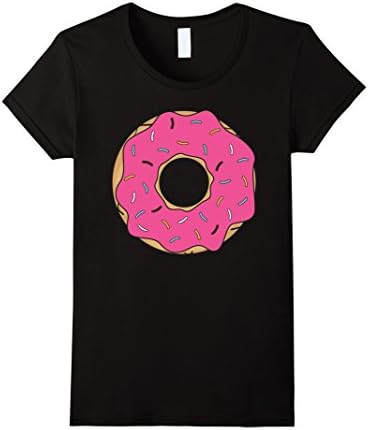 Women's Donut T Shirt - Food - Desert - Yum! - Funny Humor Tee Large Black