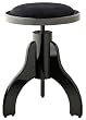 Stagg Piano Stool - Black Gloss and Black Velvet
