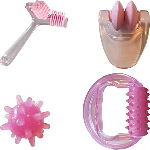 Massage Roller Set - 4 Piece Relaxing Tools - Best Therapy For Muscle Knots & Soreness - Stimulate Circulation - Relieve Calf & Leg Cramps, Nervous Leg Syndrome and Pain - Stretch & Loosen Tight Legs, Back, and Foot - 3 Various Sized Hand Held Exercise Rolling Devices and Massage Ball - Perfect Personal & Gift Set - Trigger Point Deep Tissue Massager - Best Tools for Physical Therapy - 100% Money Back Guarantee