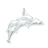 Sterling Silver Dolphins Pendant with 20 inch Sterling Silver Chain