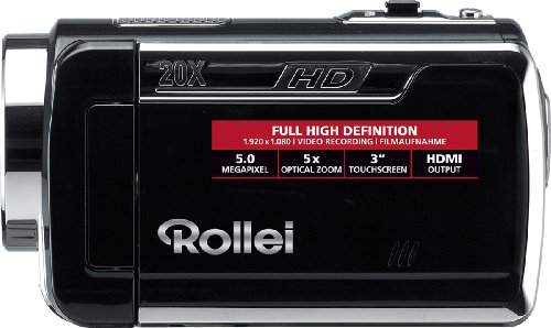 Rollei Movieline SD5 Camcorder,(5-fach optischer Zoom, 7,6 cm (3 Zoll) Display, HDMI Kabel) schwarz