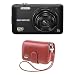 Olympus VG-160 14MP Digital Camera and Slim Leather Case (Red)