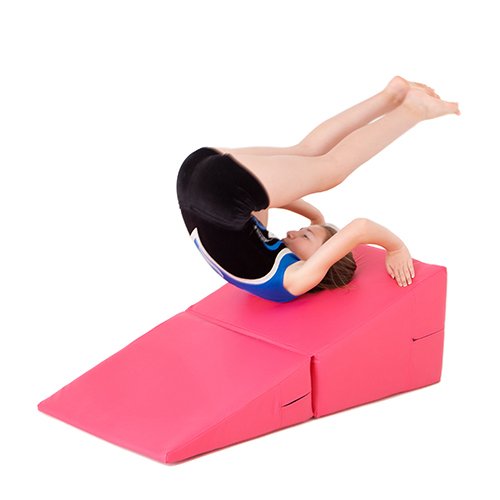 Pink Faux Leather Folding Gymnastics Wedge Training Safety Crash Mat Pink Faux Leather Folding Gymnastics Wedge Training Safety Crash Mat