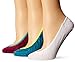 Keds Women's Sneaker Liner Sock with Silicone Heel Grip 2-Pack Assorted Brights