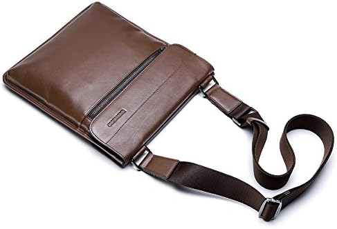 Teemzone Mens Genuine Leather One Shoulder Cross-body Laptop Briefcase