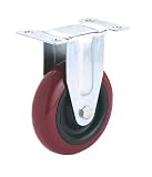 Steelex D2604 3-Inch 220-Pound Fixed Polyurethane Plate Caster, Red