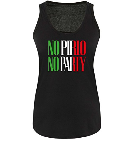 Luckja EM 2016 Trikot Italien Fanshirt No Pirlo No Party EM03 Damen Tanktop