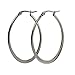 AmDxd Jewelry Titanium Stainless Steel Women's Fashion Hoop Earring Smooth Ligth Gray Width 29.8MM