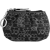 AUTHENTIC COACH SIGNATURE LUREX MINI SKINNY COIN CASE KEYFOB 42035 (Black) by 