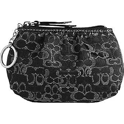 Coach Signature Lurex Mini Skinny Coin Case Keyfob 42035