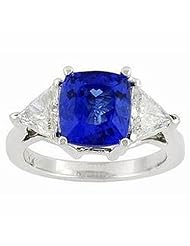 14K White Gold Tanzanite and Diamond Ring -- LIFETIME WARRANTY