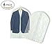 Luxehome Reusable Folding Clear Vinyl Long Garment Bags for Suits, Cloth, Protects Storage Home Decor, Set of 6 (GB1408-16)