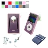 Workout and Exercise Silicone Case Silicone Skin Case for Apple Ipod Video 60gb 30G 60G 80G 80GB Mp3 Player + Armband + Removable Beltclip + NeckLace Strap