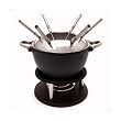 Swissmar Noirmont Enameled Cast-Iron 10-Piece Meat Fondue Set, Black