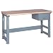 Lyon DD2462AS Steel Top Adjustable Slide Bolt Legs Work Bench with Stringer and Perfect Fit Drawer, 48" Width x 28" Depth x 37" Height, Dove Gray