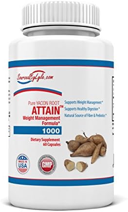 Pure Yacon Root Extract ATTAIN / 1000 mg Per Serving / for Weight Loss and Appetite Control / 30 day supply