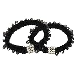 Lace and Rhinestone Roll Ponytail Holder Hair Twister Hair Ties (2 Pcs) - Various Colors