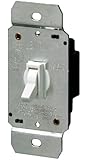 Leviton 6641-W 600W Incandescent Toggle Dimmer, Single-Pole, White