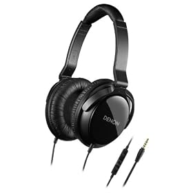Denon AH-D310R Mobile Elite Over-Ear Headphones with 3 Button Remote and Mic (Black) by