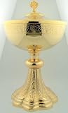 Grape & Wheat Church Chapel Gold Gild Priest Host Bread Bowl Ciborium Ciboria Nr