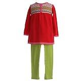 Baby Togs Red/Green TG 2pc Sweater Dress/Leggings Set - 4T