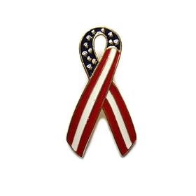 Patriotic United States Flag Ribbon Fashion Pin
