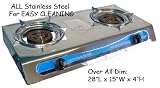 Stainless Steel Two Burner Stove Natural Propane Gas