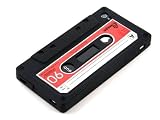Retro Audio KASSETTE Tape für Apple iPhone 4 / 4S Silikonhülle in SCHWARZ von kwmobile