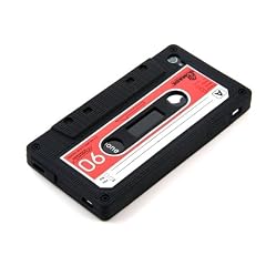 Retro Audio KASSETTE Tape f�r Apple iPhone 4 / 4S Silikonh�lle in SCHWARZ von kwmobile